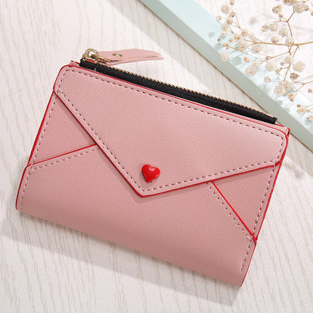Heart-Shaped PU Card Bag for Women