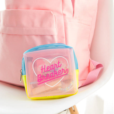Translucent Jelly Bag - Cute Heart Storage Pouch