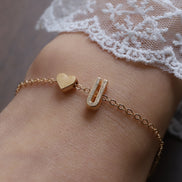 Fashionable Alloy Heart Letter Bracelet for Wholesale