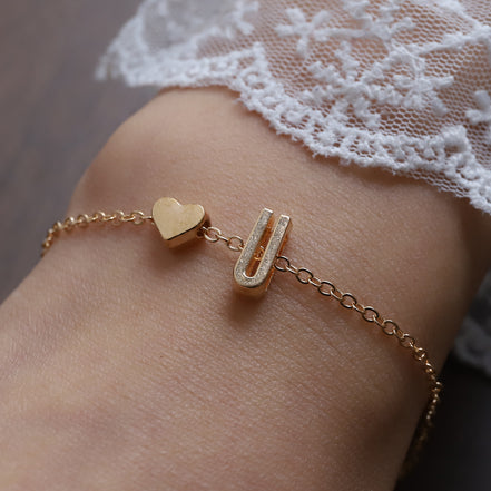 Fashionable Alloy Heart Letter Bracelet for Wholesale