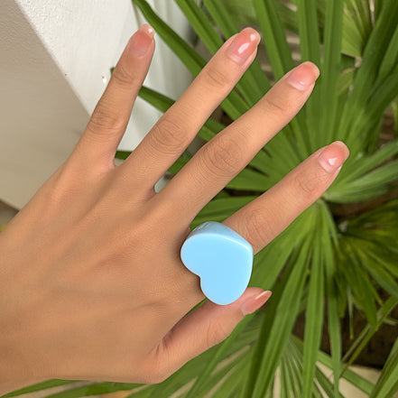 Minimalist Candy Color Heart Shaped Ring