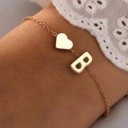 Fashionable Alloy Heart Letter Bracelet for Wholesale
