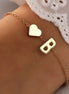 Fashionable Alloy Heart Letter Bracelet for Wholesale