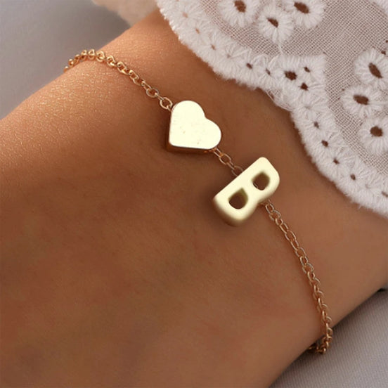 Fashionable Alloy Heart Letter Bracelet for Wholesale
