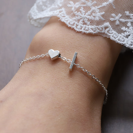 Fashionable Alloy Heart Letter Bracelet for Wholesale