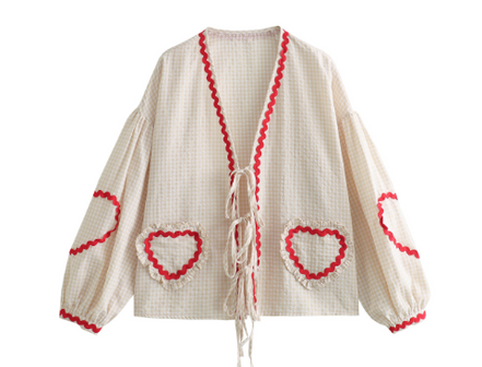 EVA HJERTE Blouse with Heart Pattern (One Piece)