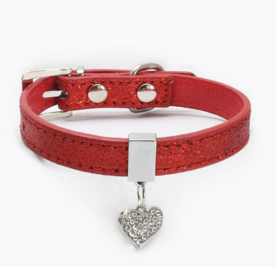Wholesale Pet Supplies - Pink Heart Pendant Dog Collar