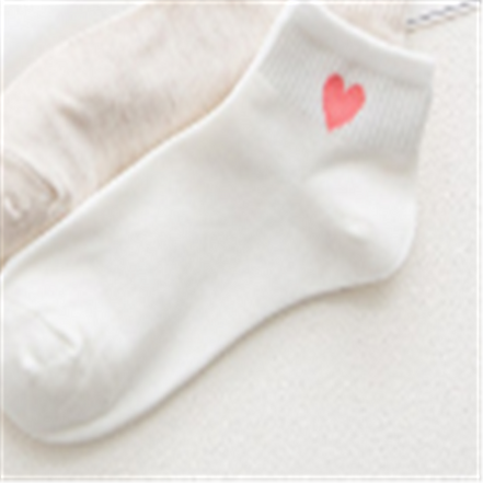 Heart Pattern Women's Cotton Short Socks