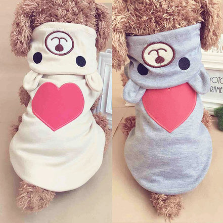 Pet Clothes with Heart Bear Transformation Outfit