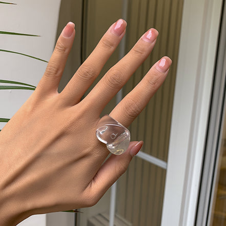 Minimalist Candy Color Heart Shaped Ring
