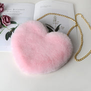 Fashion Heart-Shaped Plush Shoulder Chain Bag