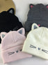 Embroidered Cat Ear Knitted Winter Hat