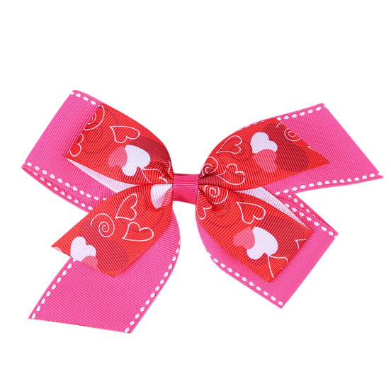 Heart-Shaped Dovetail Bow Hair Clip for Kids