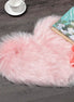 Heart Shaped Fluffy Rug - Faux Wool Shag Carpet