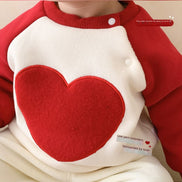 Baby Winter Fleece Romper with Heart Design (Newborn)