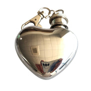 【 Jiujiu 】 Mini Heart-shaped snubbed Bottle keychain with a funnel, 1-ounce heart shape