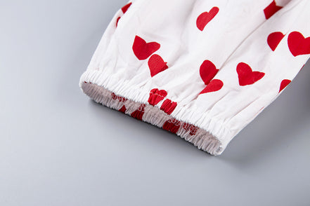 Summer Women's Heart Print Off-Shoulder Dress