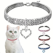 Heart-Shaped Sparkling Pet Necklace for Your Friend
