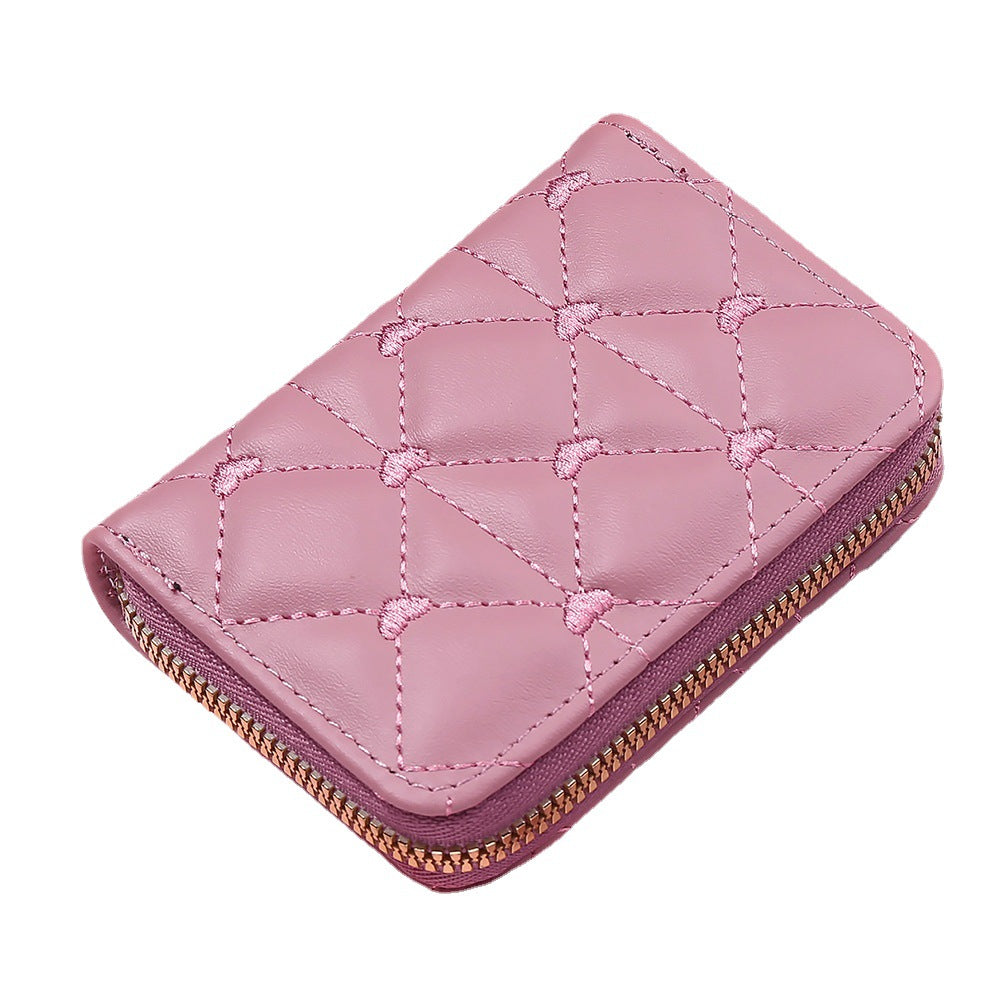 Cute Embroidered Heart PU Wallet and Card Holder