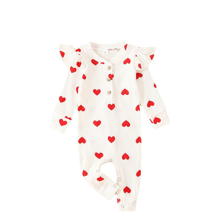 Autumn/Winter Kids Clothing Set with Heart Print