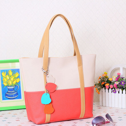 Candy Color Women's Bag with Heart Pendant (Shoulder Bag)