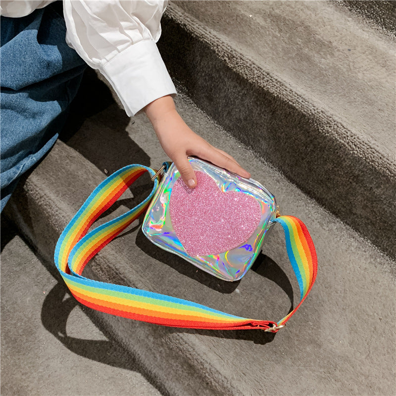 Heart-Shaped Laser Baby Shoulder Bag