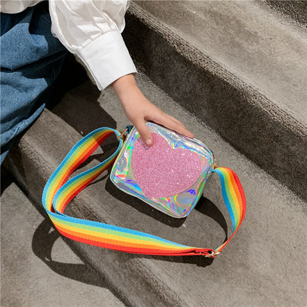 Heart-Shaped Laser Baby Shoulder Bag