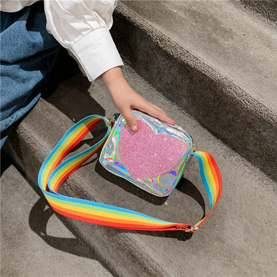 Heart-Shaped Laser Baby Shoulder Bag