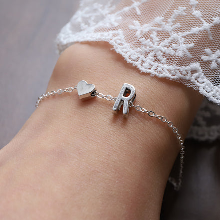 Fashionable Alloy Heart Letter Bracelet for Wholesale