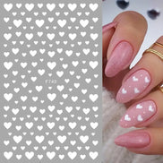 2pcs Black White 3D Love Heart Nail Art Stickers Set