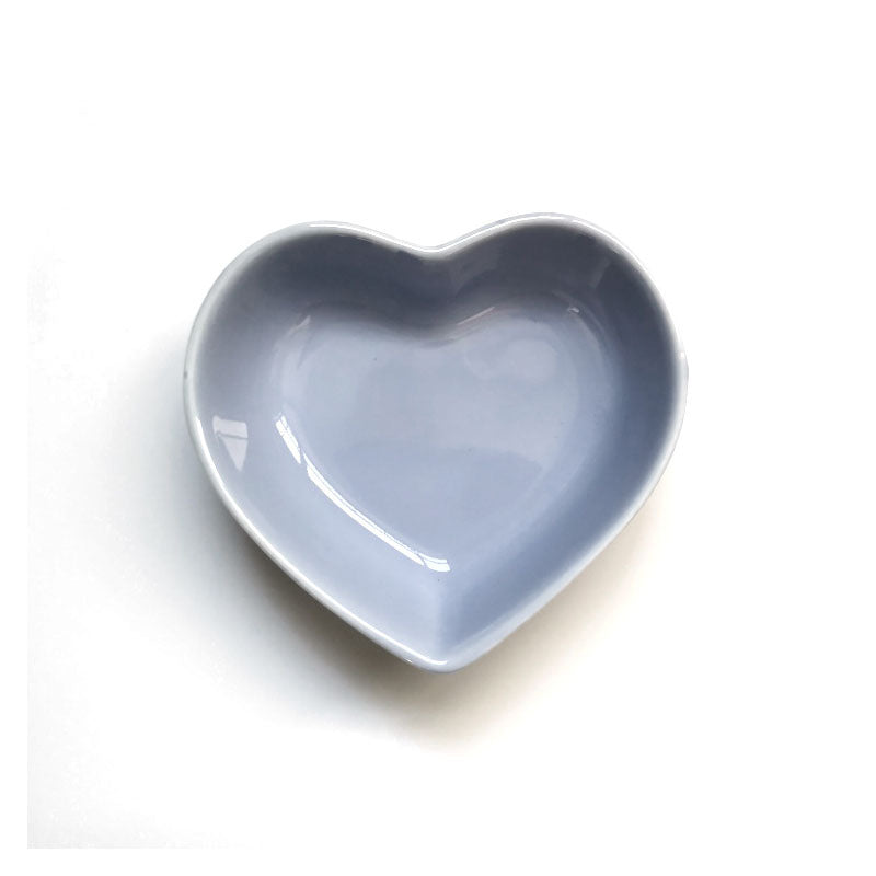 Colorful Heart-Shaped Ceramic Feeding Bowl for Pets