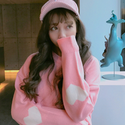 Loose-Fit Heart Sweater Pullover