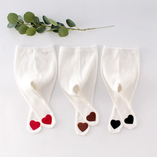 Cute Heart-Shaped Cotton Baby Leggings for All Seasons