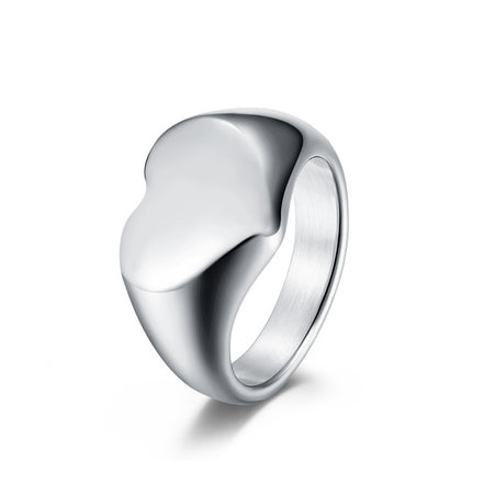 Unisex Titanium Steel Heart Shaped Love Ring
