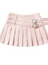 College Style Double Waist Heart Buckle Skirt