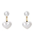 925 Silver Simple Heart Pearl Stud Earrings