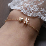 Fashionable Alloy Heart Letter Bracelet for Wholesale