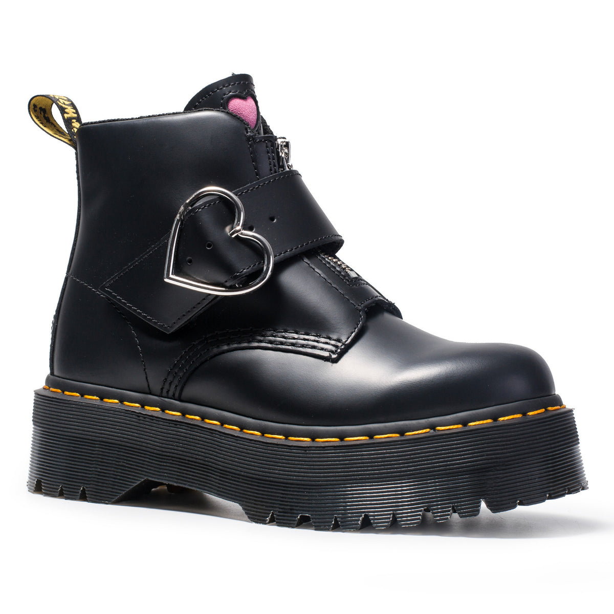 Heart Buckle Leather Ankle Boots for Women