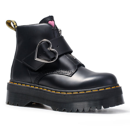 Heart Buckle Leather Ankle Boots for Women