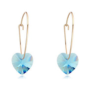 Minimalist Heart Earrings with Swarovski Crystals