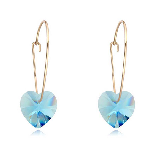 Minimalist Heart Earrings with Swarovski Crystals