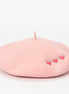 Embroidered Heart Beret Hat