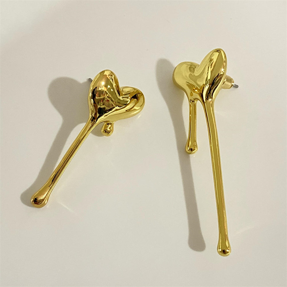 Spilled Blood Heart Enamel Earrings