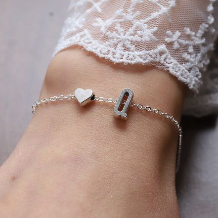 Fashionable Alloy Heart Letter Bracelet for Wholesale