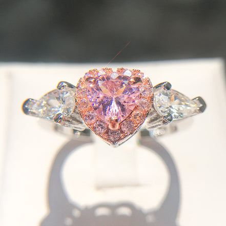 Heart-Shaped Zirconia Ring for Women