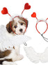 ShuRung Adorable Heart-Throb Pup Valentines Day Costume Set with Feather Wing & Heart Headband Heart-Themed Dog Apparel Outfits Perfect for Medium to Big Dog Breeds