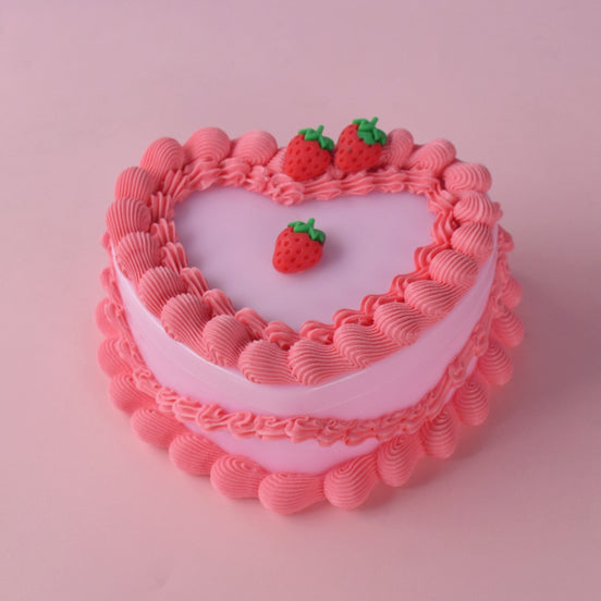 Heart-shaped cream cake model jewelry box, heart-shaped double-layer coetic  box