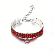 Heart-Shaped Sparkling Pet Necklace for Your Friend