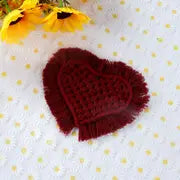 Handmade Heart Shape Cotton Rope Coaster with Tassel