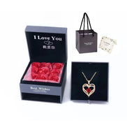 Heart-shaped women's double love pendant chain for Valentine's Day and Mother's Day